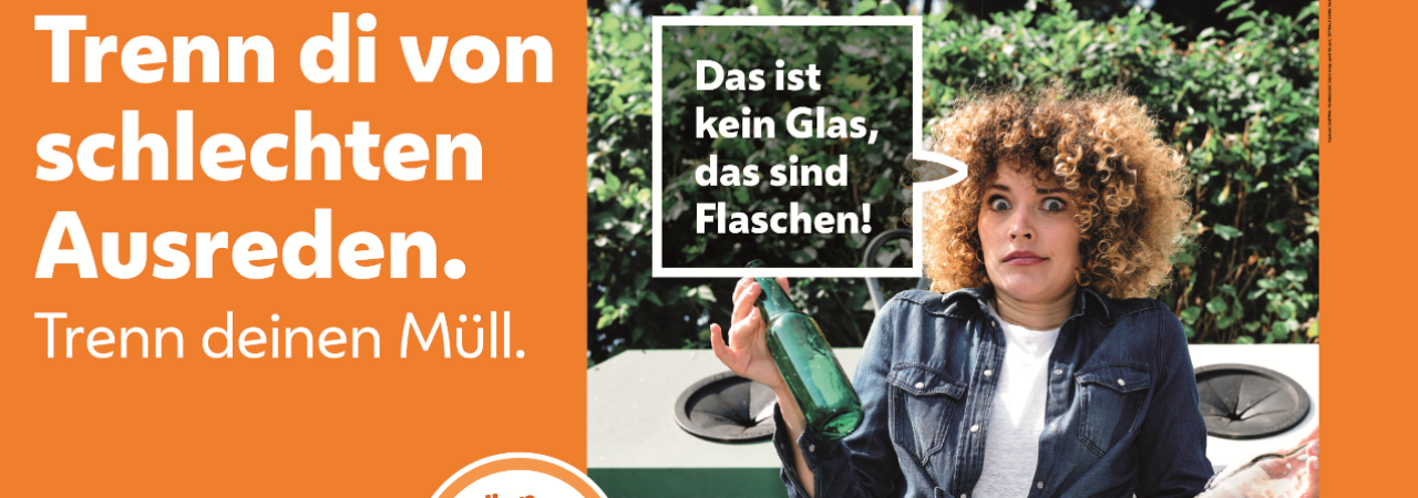 Sujet zum Glasrecycling der Trenn di“-Kampagne  der MA 48